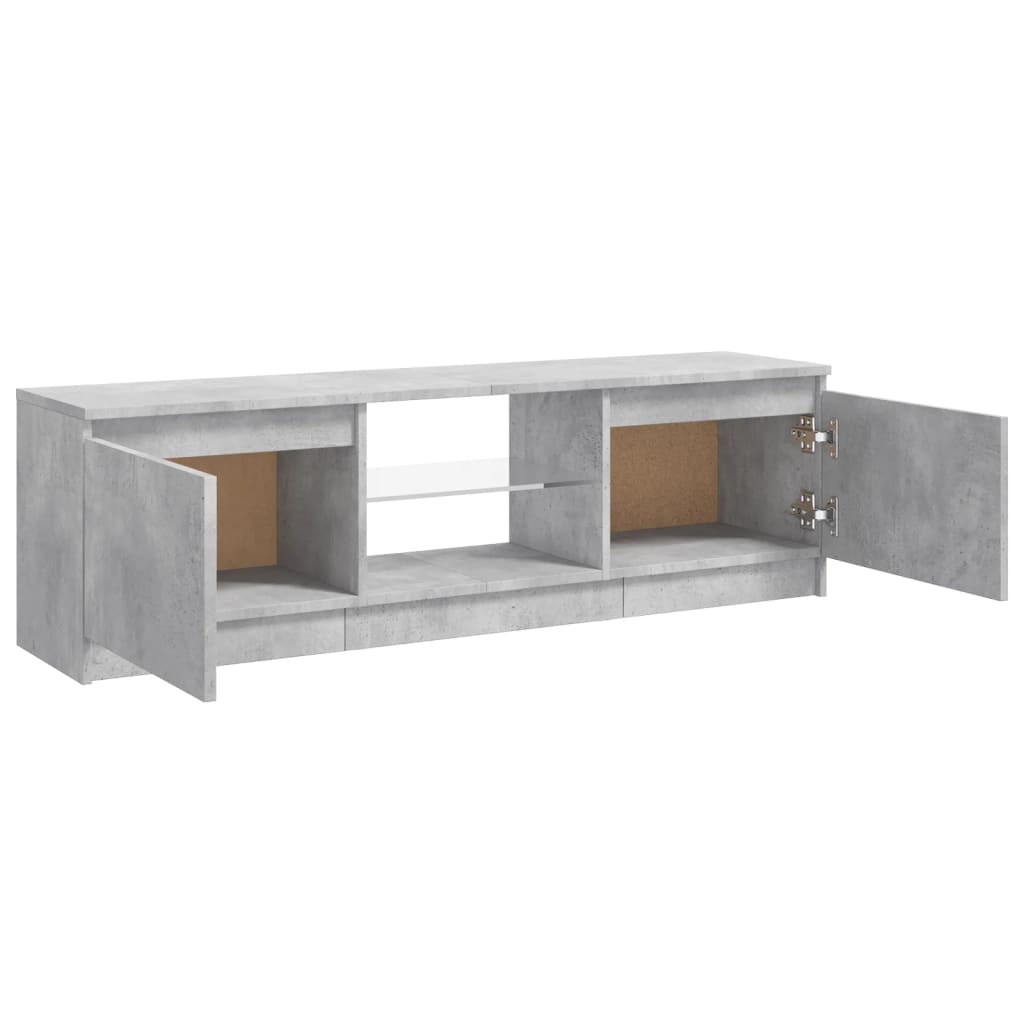 vidaXL TV Cabinet with LED Lights Concrete Grey 120x30x35.5 cm