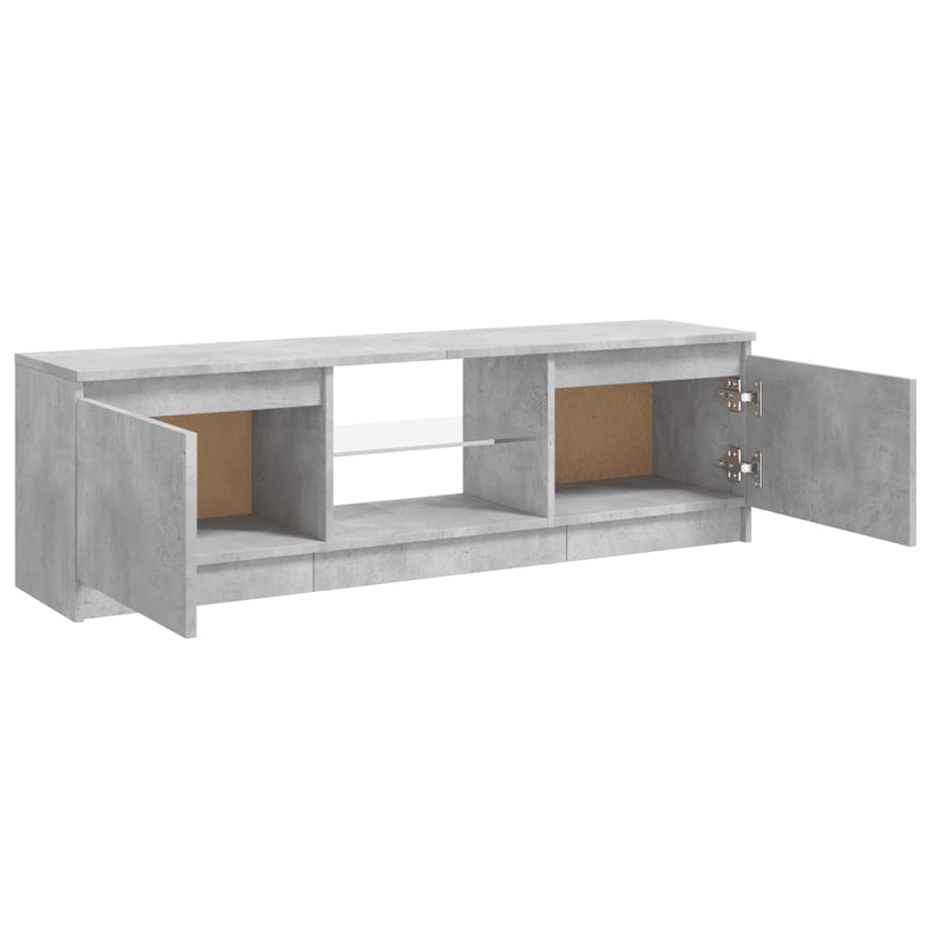 TV Cabinet with LED Lights Concrete Grey 120x30x36 cm
