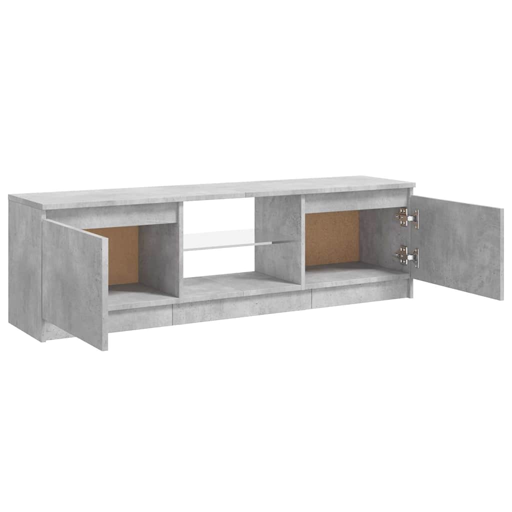 804287 vidaXL TV Cabinet with LED Lights Concrete Grey 120x30x36 cm