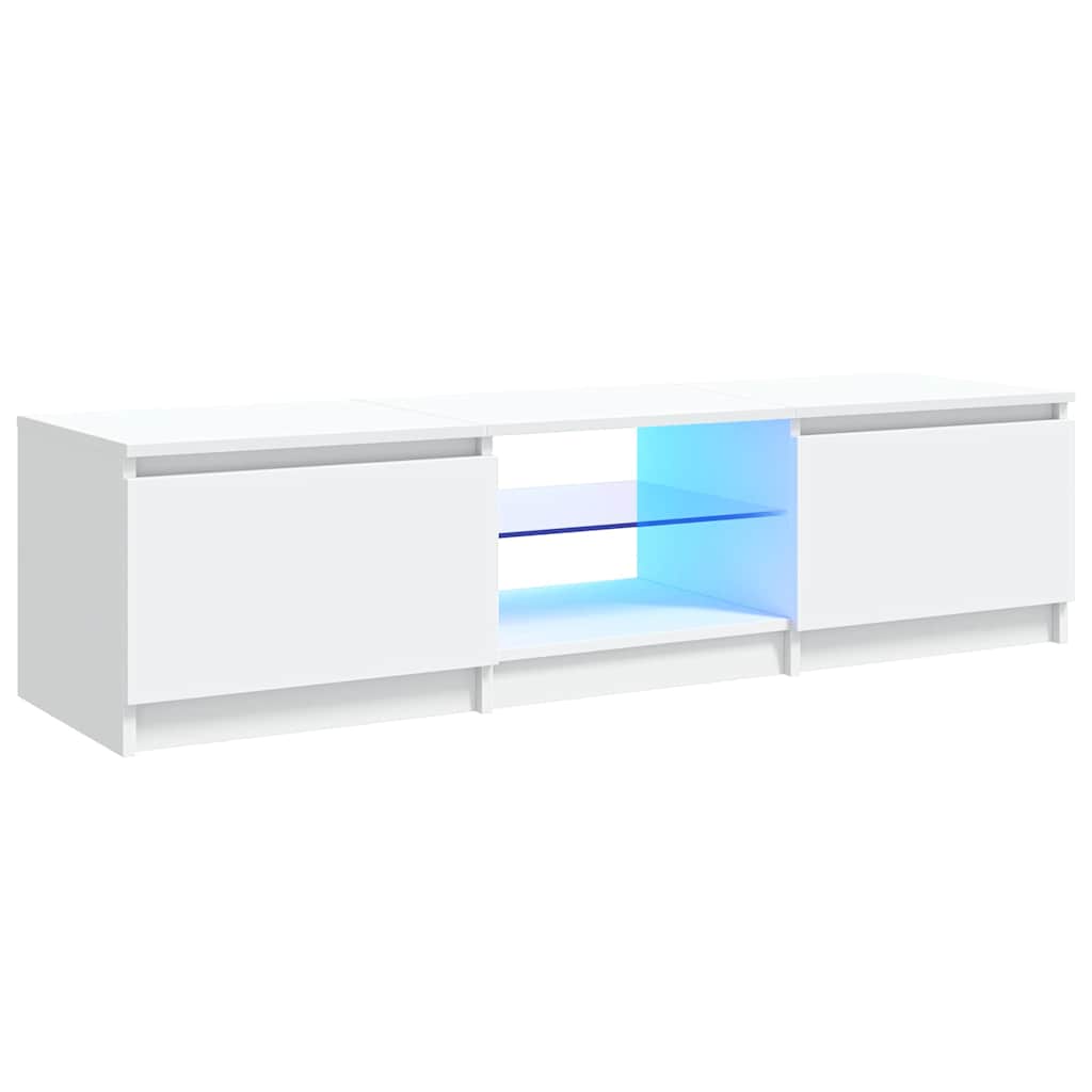 804292 vidaXL TV Cabinet with LED Lights White 140x40x36 cm