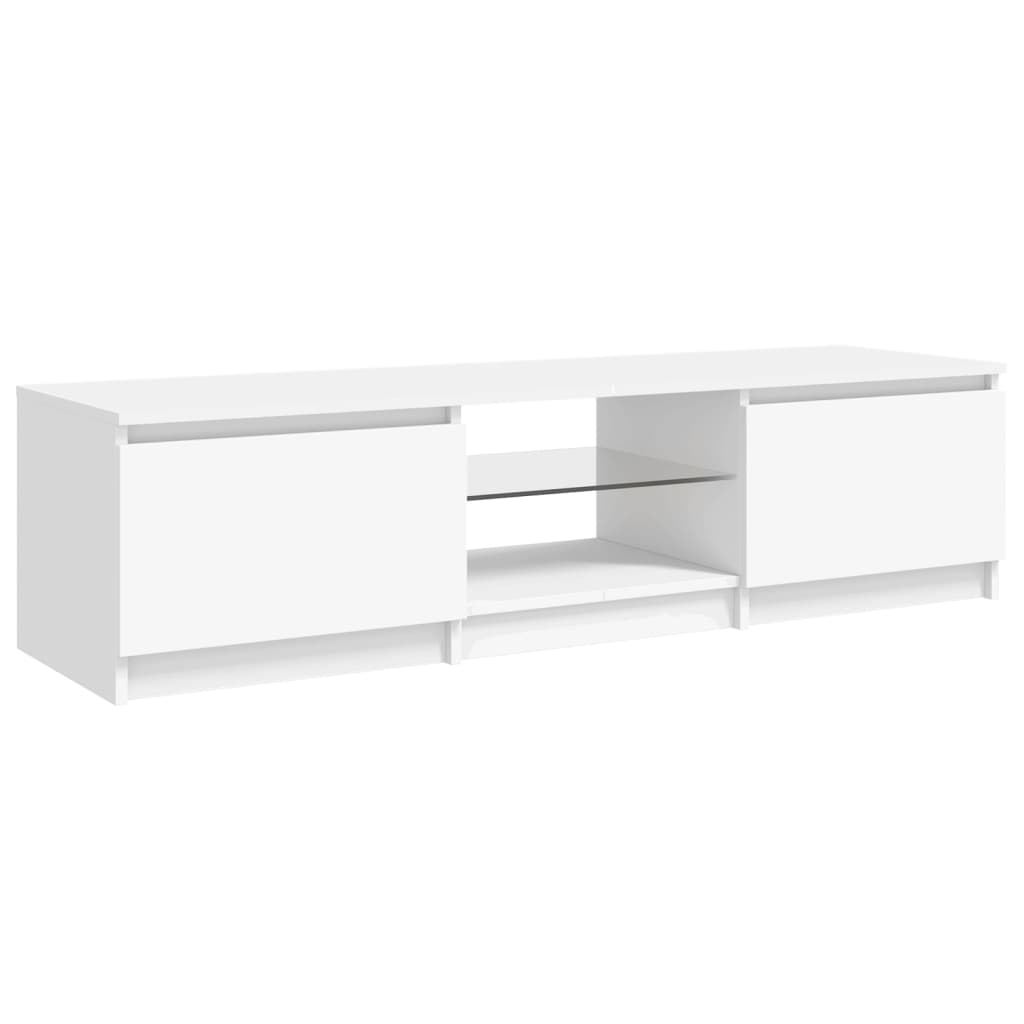 vidaXL TV Cabinet with LED Lights White 140x40x35.5 cm