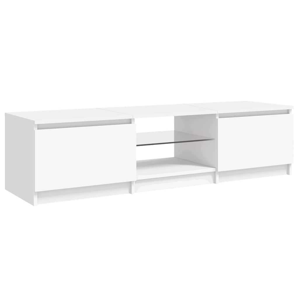 804292 vidaXL TV Cabinet with LED Lights White 140x40x36 cm