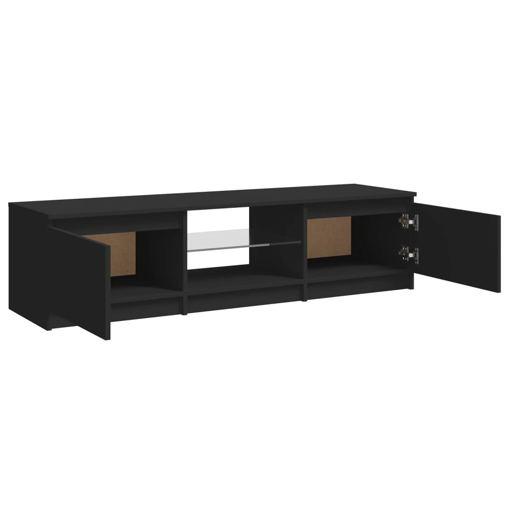 vidaXL TV Cabinet with LED Lights Black 140x40x35.5 cm