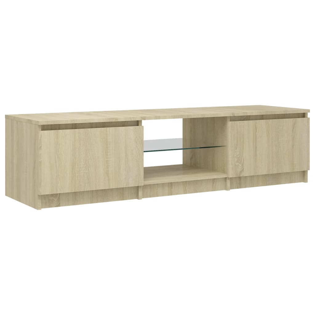 vidaXL TV Cabinet with LED Lights Sonoma Oak 140x40x35.5 cm