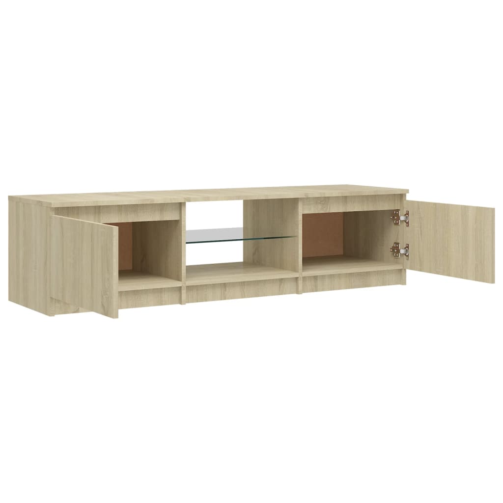 vidaXL TV Cabinet with LED Lights Sonoma Oak 140x40x35.5 cm