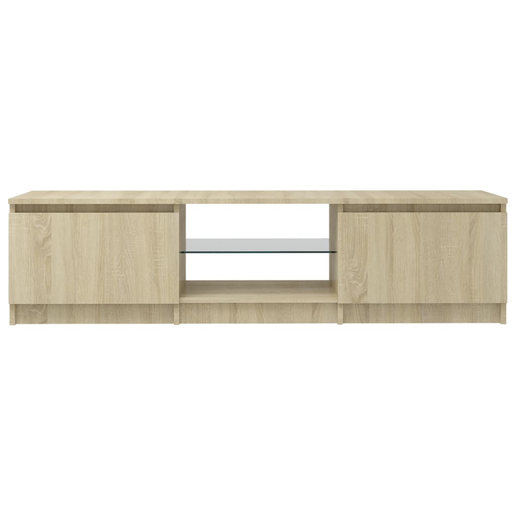 vidaXL TV Cabinet with LED Lights Sonoma Oak 140x40x35.5 cm