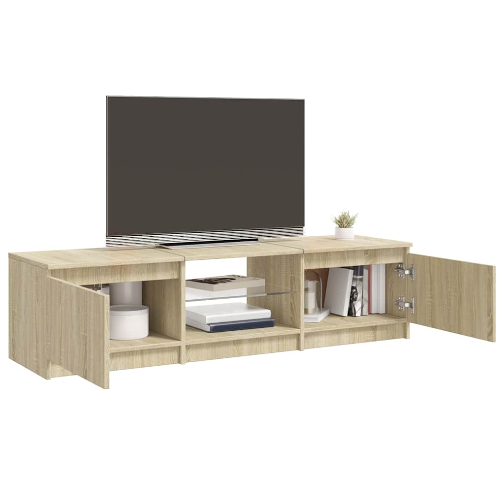 804295 vidaXL TV Cabinet with LED Lights Sonoma Oak 140x40x36 cm