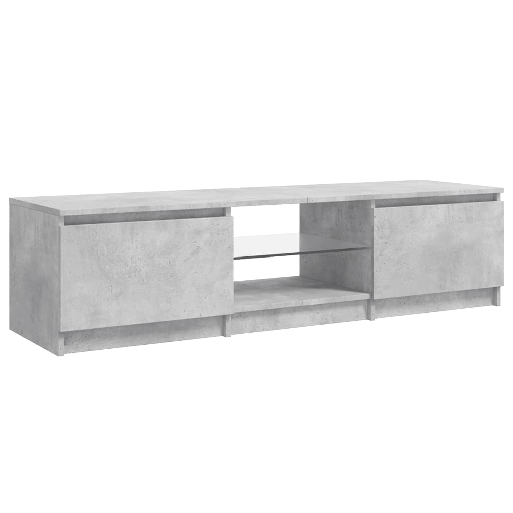 vidaXL TV Cabinet with LED Lights Concrete Grey 140x40x35.5 cm