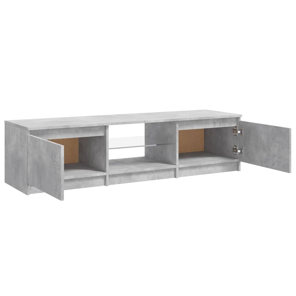 vidaXL TV Cabinet with LED Lights Concrete Grey 140x40x35.5 cm