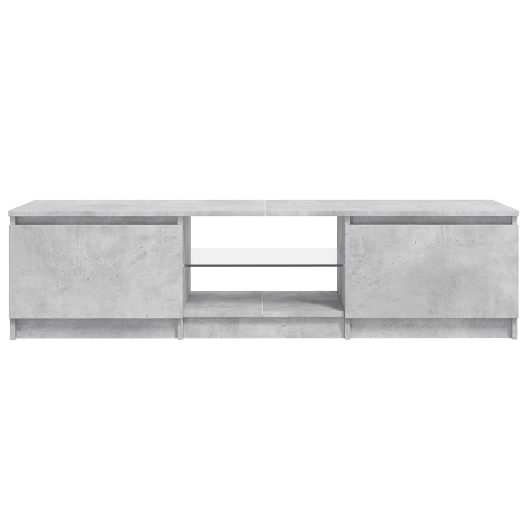 vidaXL TV Cabinet with LED Lights Concrete Grey 140x40x35.5 cm