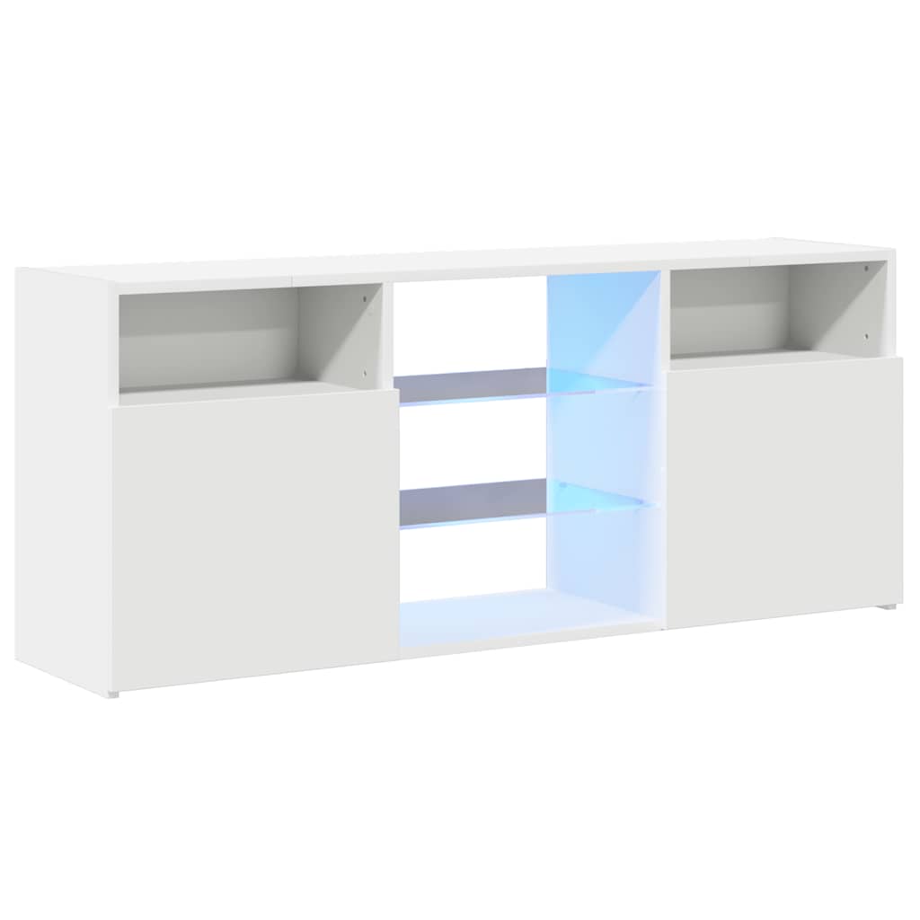 804301 vidaXL TV Cabinet with LED Lights White 120x30x50 cm