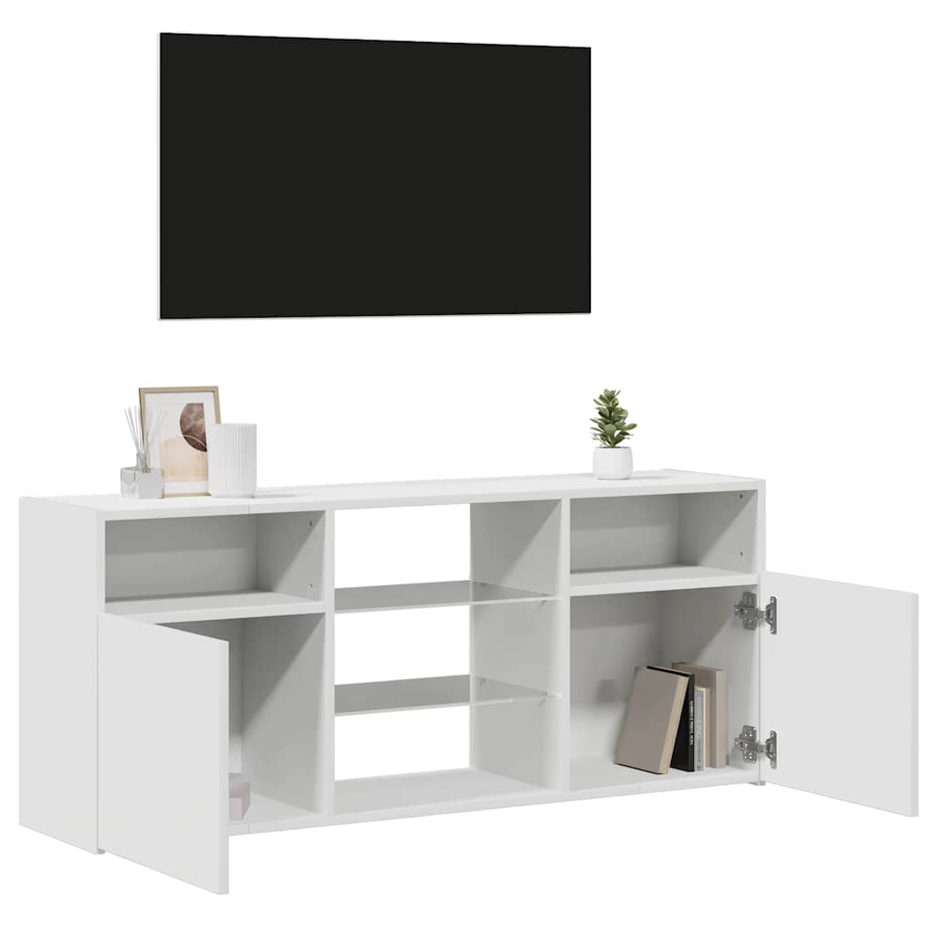 vidaXL TV Cabinet with LED Lights White 120x30x50 cm