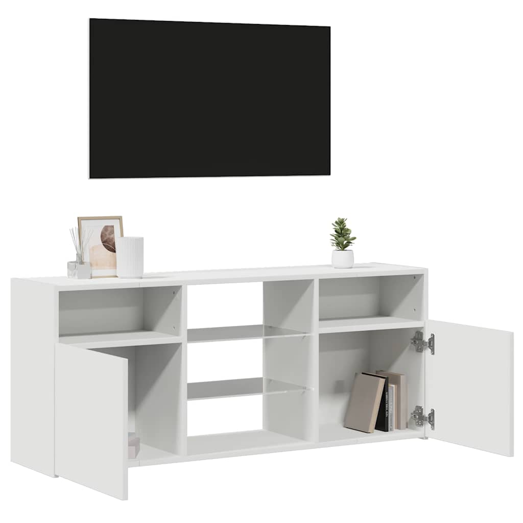 804301 vidaXL TV Cabinet with LED Lights White 120x30x50 cm