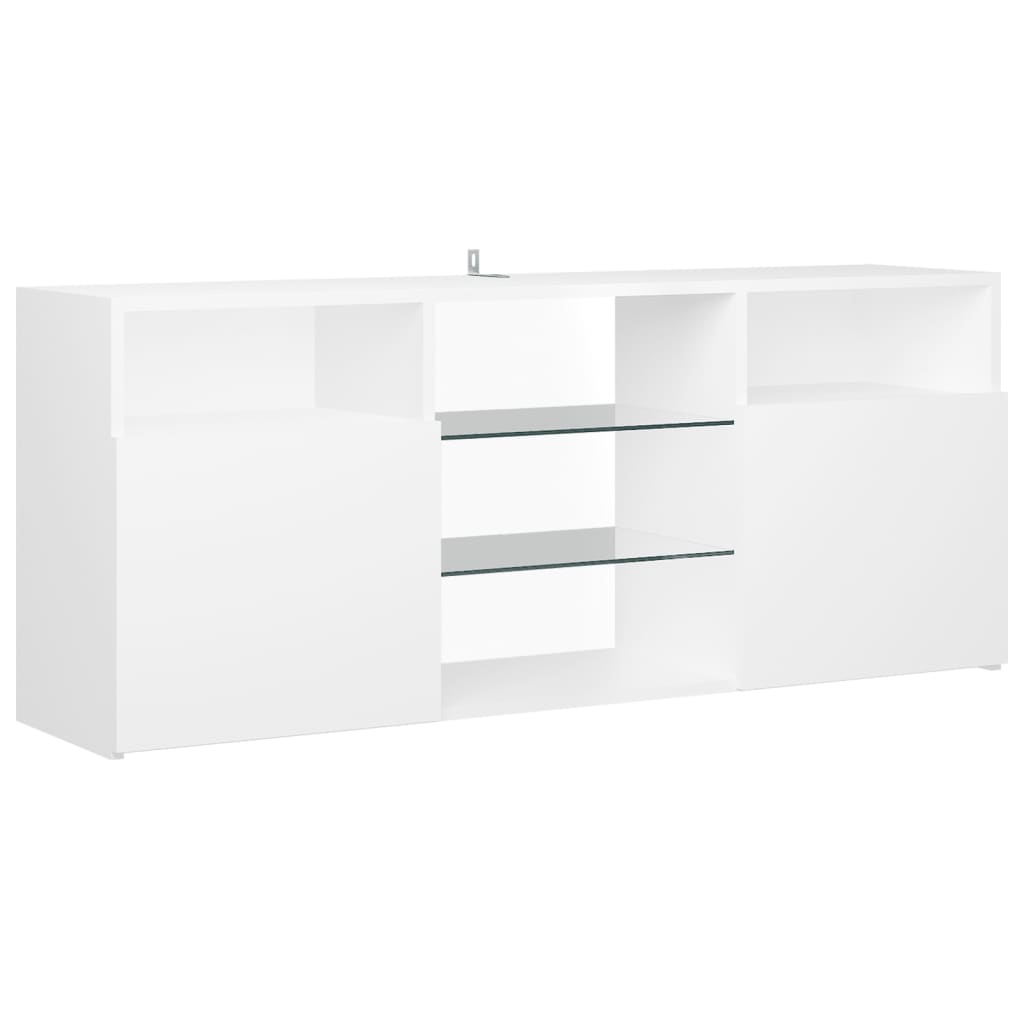 vidaXL TV Cabinet with LED Lights White 120x30x50 cm