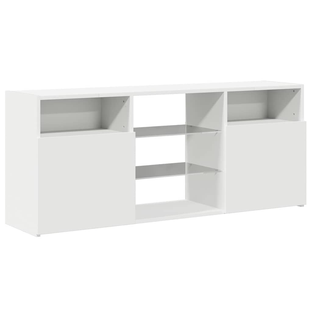 804301 vidaXL TV Cabinet with LED Lights White 120x30x50 cm