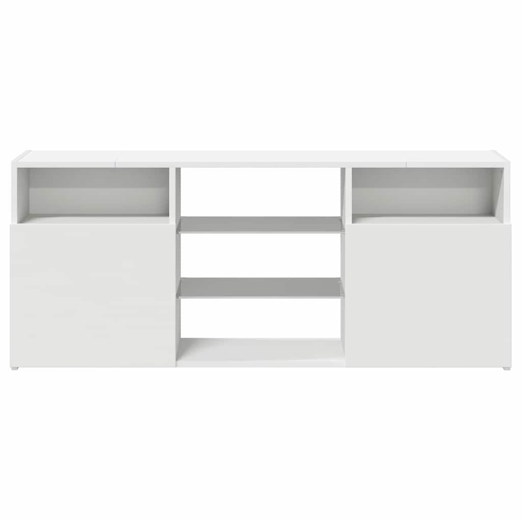 804301 vidaXL TV Cabinet with LED Lights White 120x30x50 cm