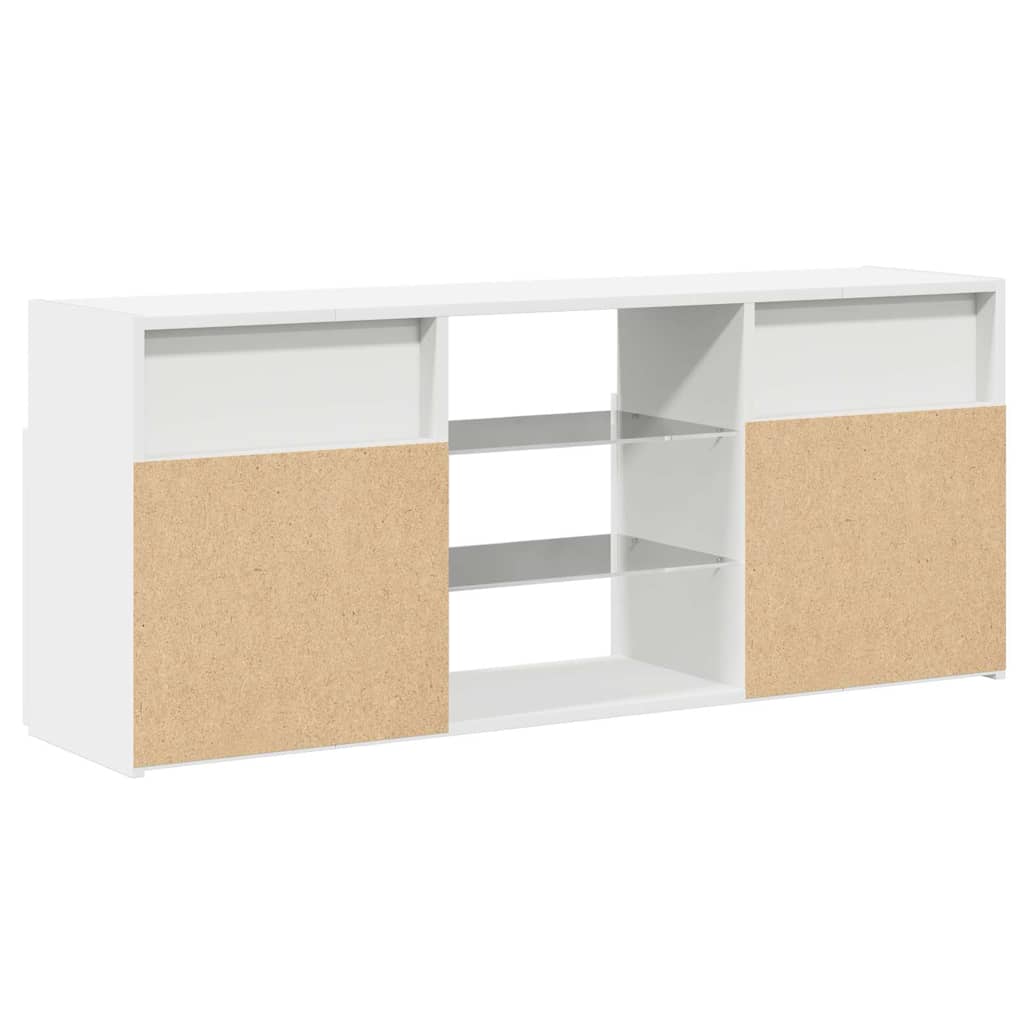 804301 vidaXL TV Cabinet with LED Lights White 120x30x50 cm