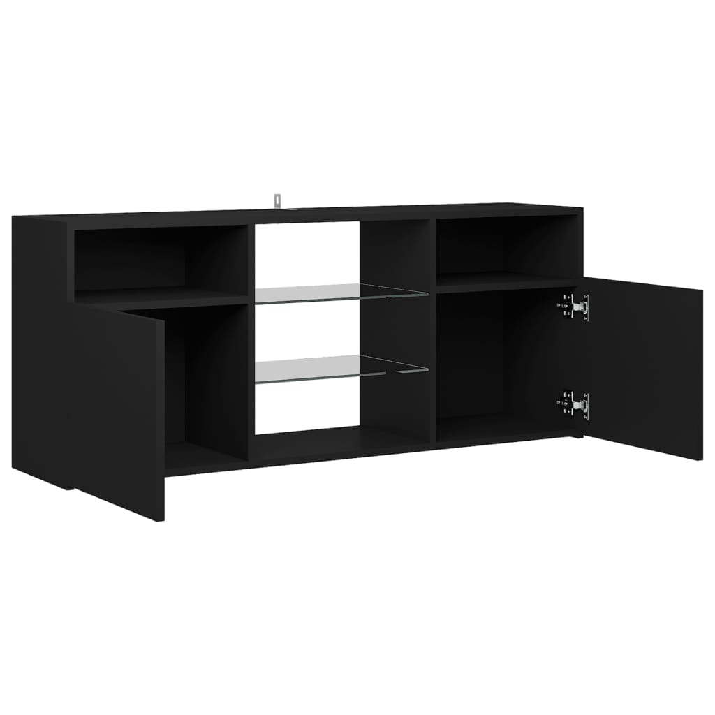 vidaXL TV Cabinet with LED Lights Black 120x30x50 cm