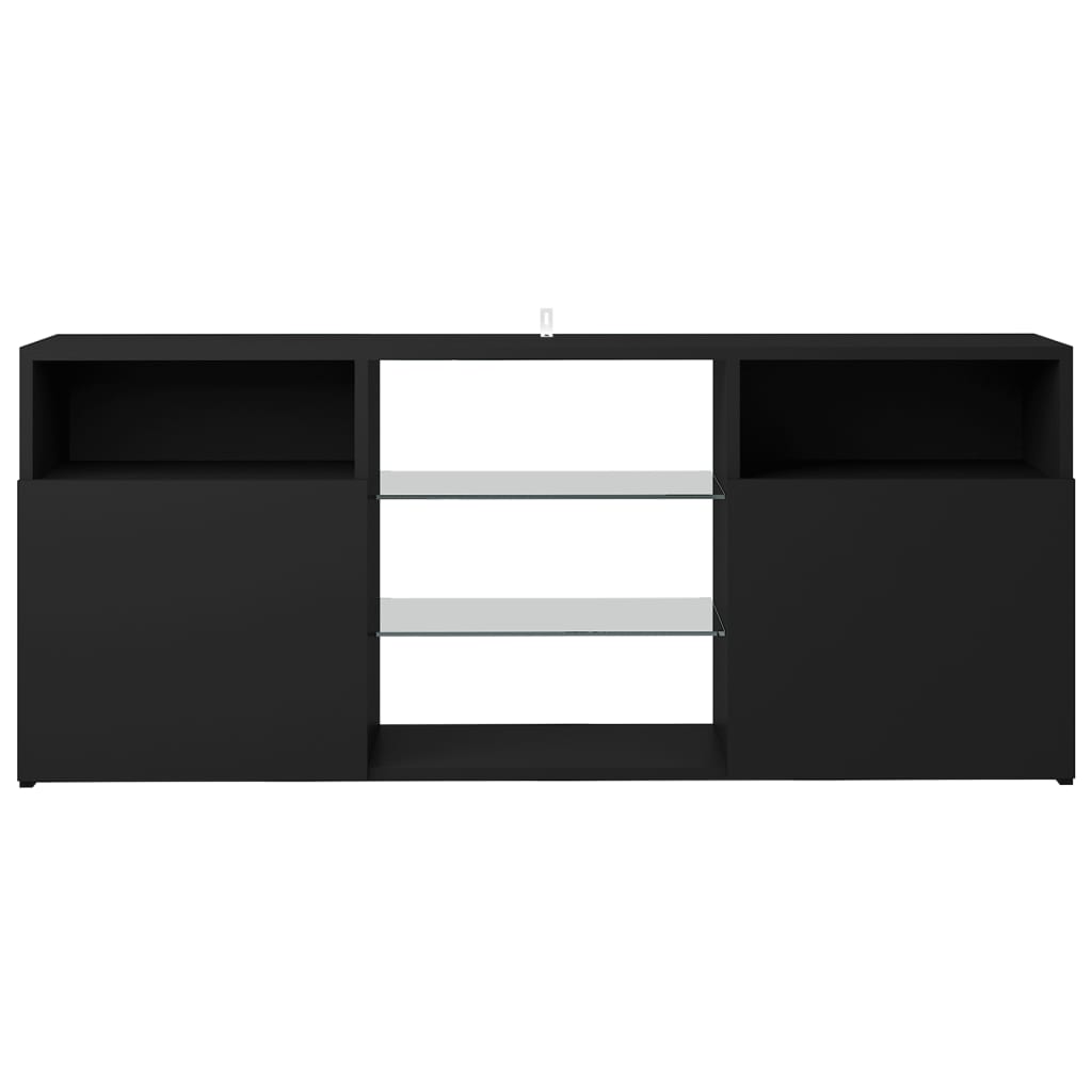 vidaXL TV Cabinet with LED Lights Black 120x30x50 cm