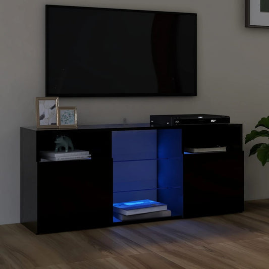 vidaXL TV Cabinet with LED Lights Black 120x30x50 cm