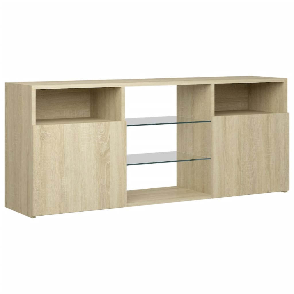 vidaXL TV Cabinet with LED Lights Sonoma Oak 120x30x50 cm