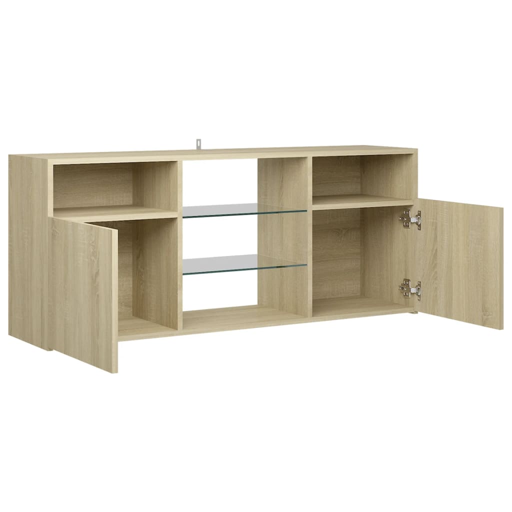 vidaXL TV Cabinet with LED Lights Sonoma Oak 120x30x50 cm