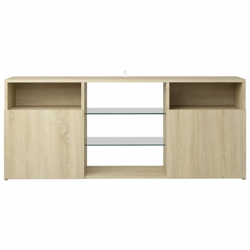 vidaXL TV Cabinet with LED Lights Sonoma Oak 120x30x50 cm