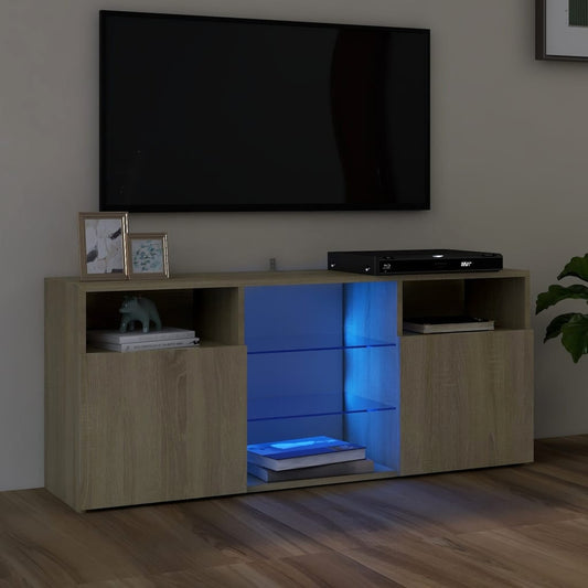 vidaXL TV Cabinet with LED Lights Sonoma Oak 120x30x50 cm