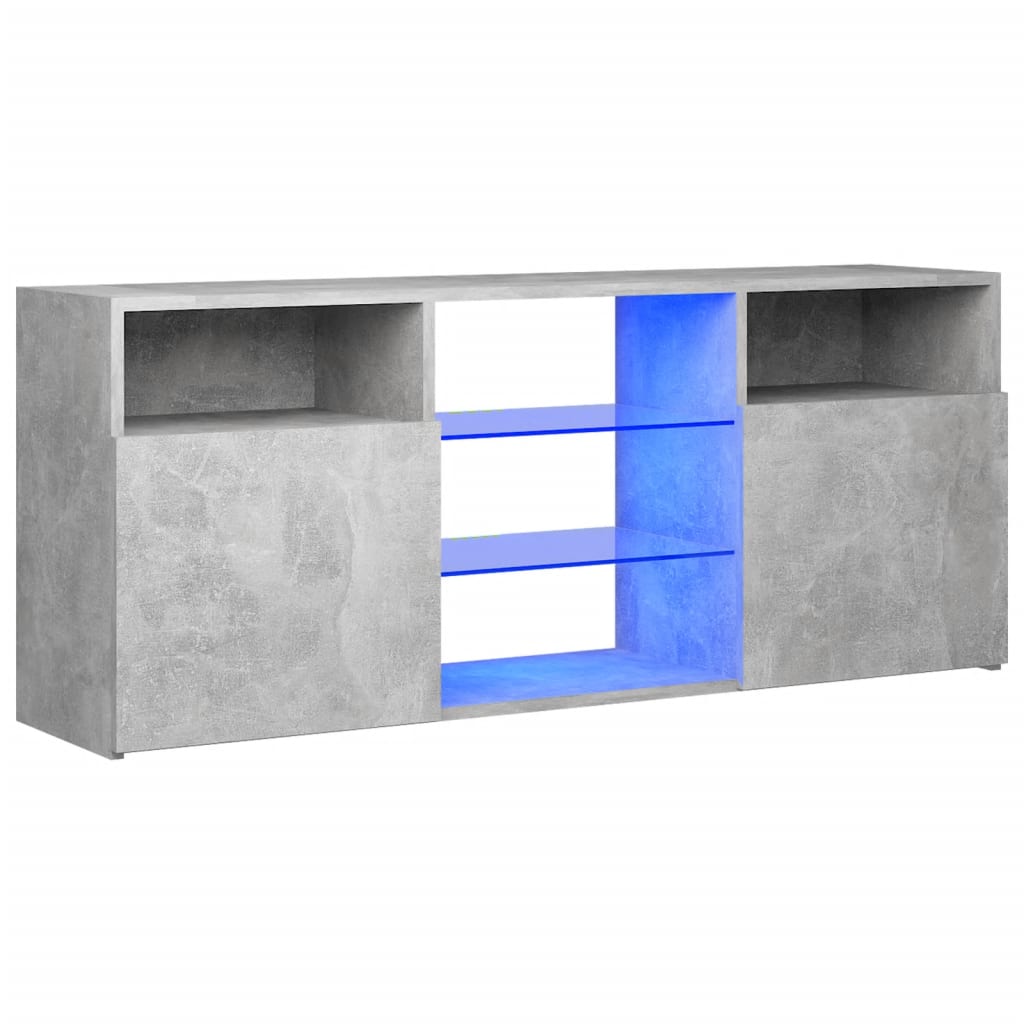 vidaXL TV Cabinet with LED Lights Concrete Grey 120x30x50 cm