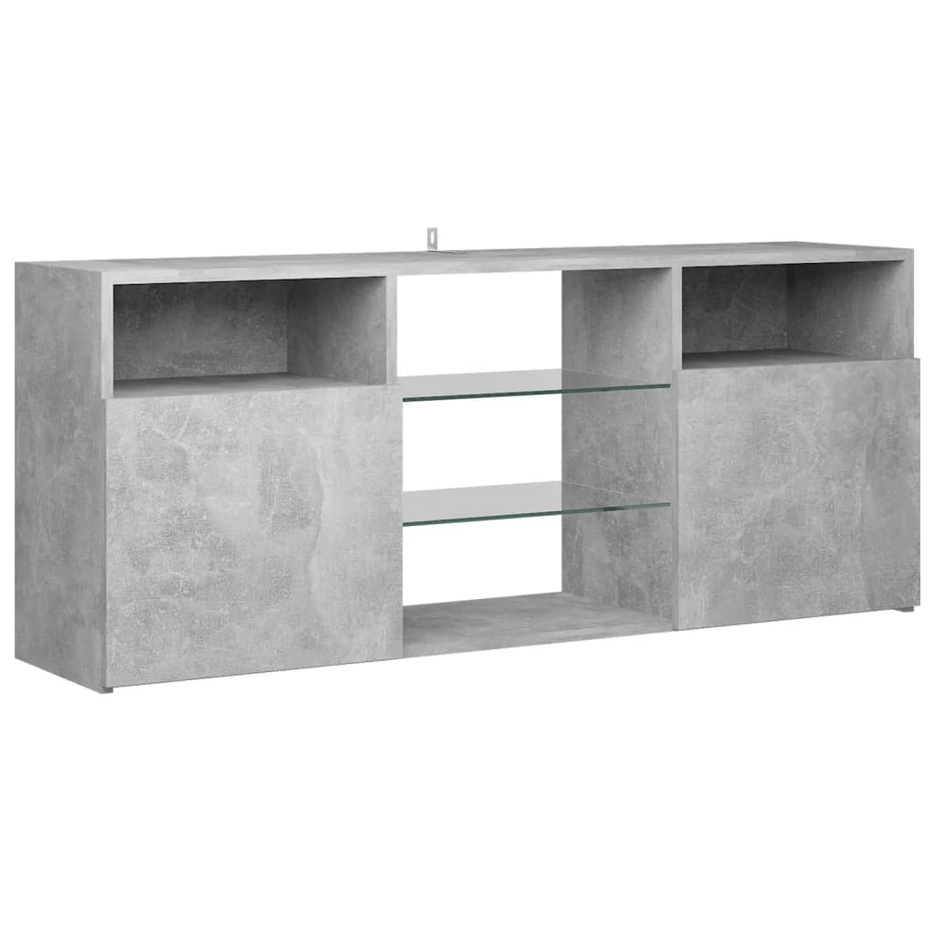 vidaXL TV Cabinet with LED Lights Concrete Grey 120x30x50 cm