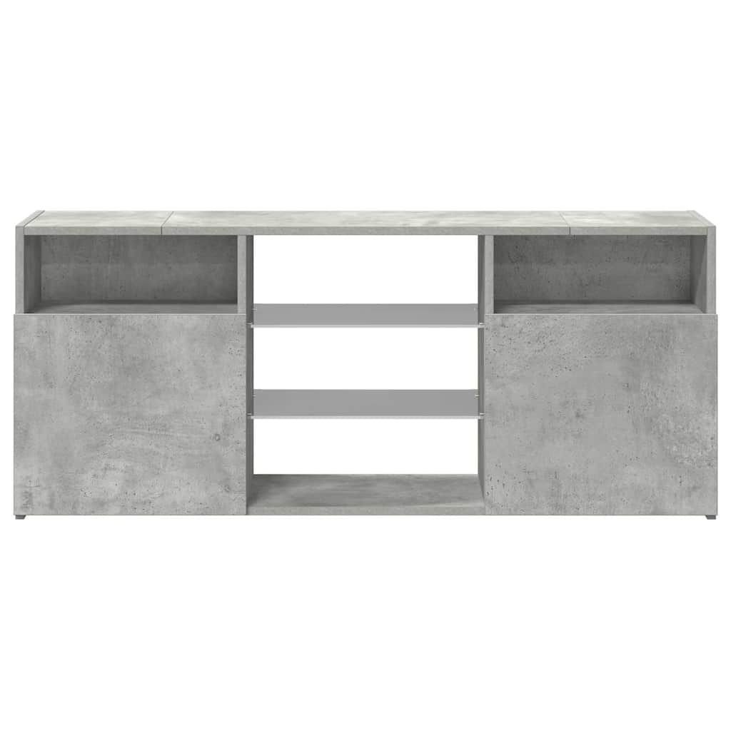 804305 vidaXL TV Cabinet with LED Lights Concrete Grey 120x30x50 cm