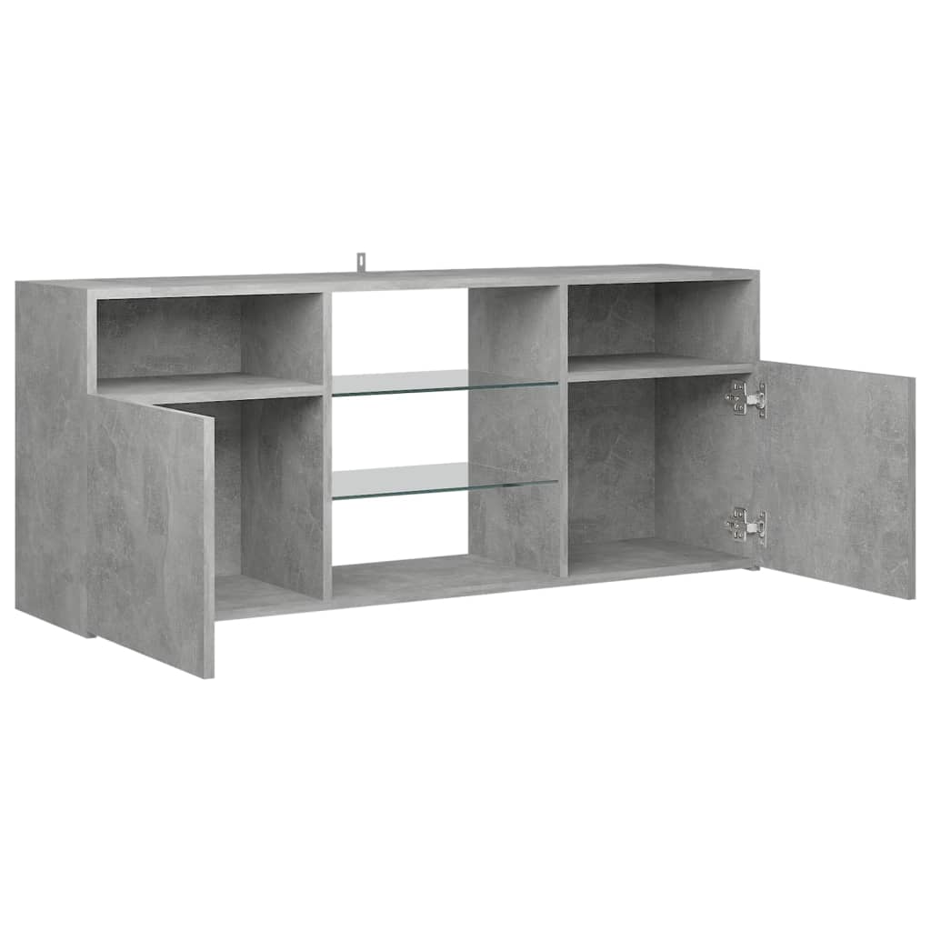 vidaXL TV Cabinet with LED Lights Concrete Grey 120x30x50 cm