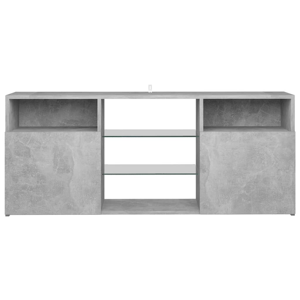 vidaXL TV Cabinet with LED Lights Concrete Grey 120x30x50 cm