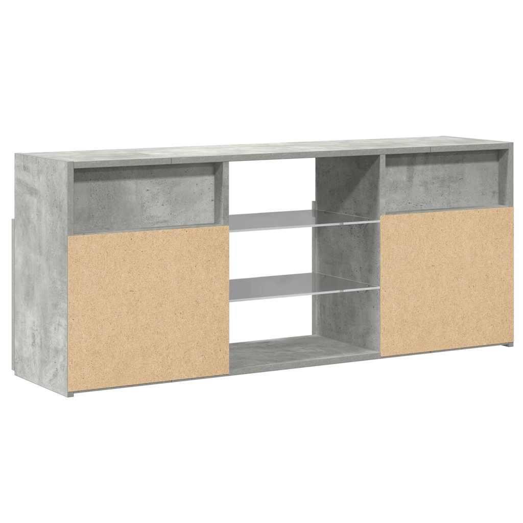 804305 vidaXL TV Cabinet with LED Lights Concrete Grey 120x30x50 cm