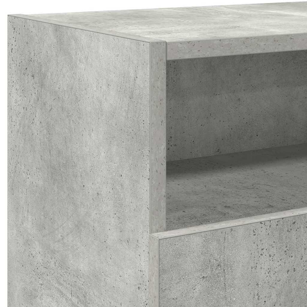 804305 vidaXL TV Cabinet with LED Lights Concrete Grey 120x30x50 cm