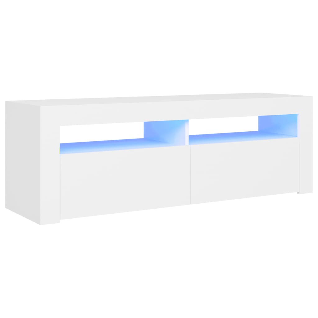 vidaXL TV Cabinet with LED Lights White 120x35x40 cm