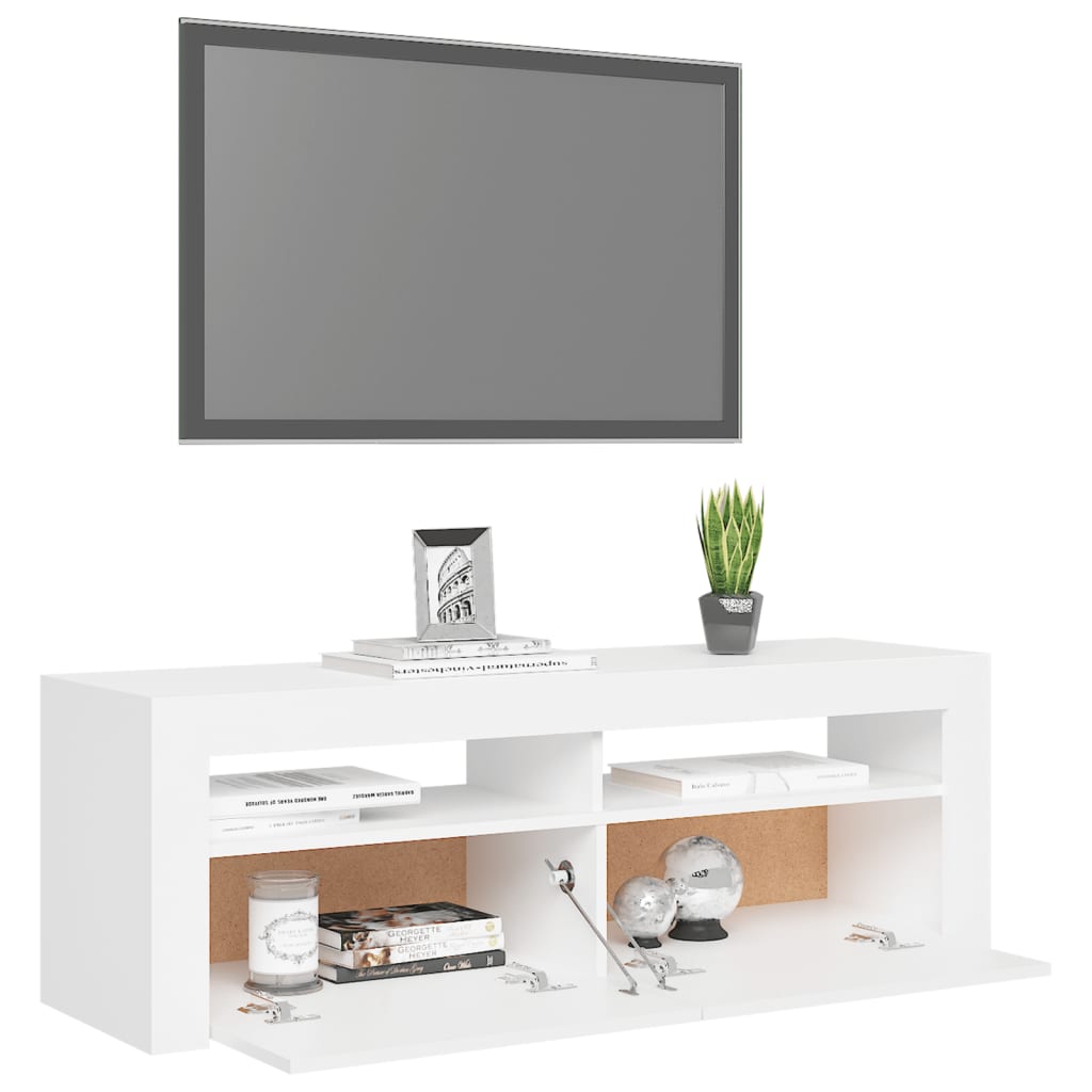 vidaXL TV Cabinet with LED Lights White 120x35x40 cm