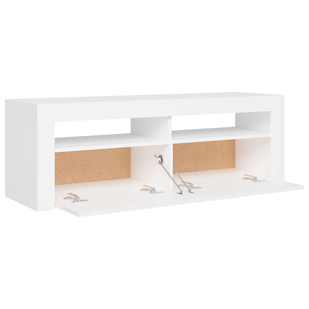 vidaXL TV Cabinet with LED Lights White 120x35x40 cm