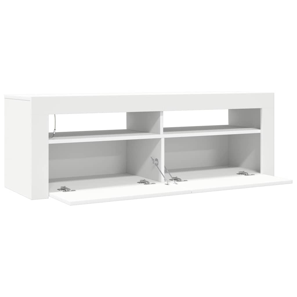 804310 vidaXL TV Cabinet with LED Lights White 120x35x40 cm