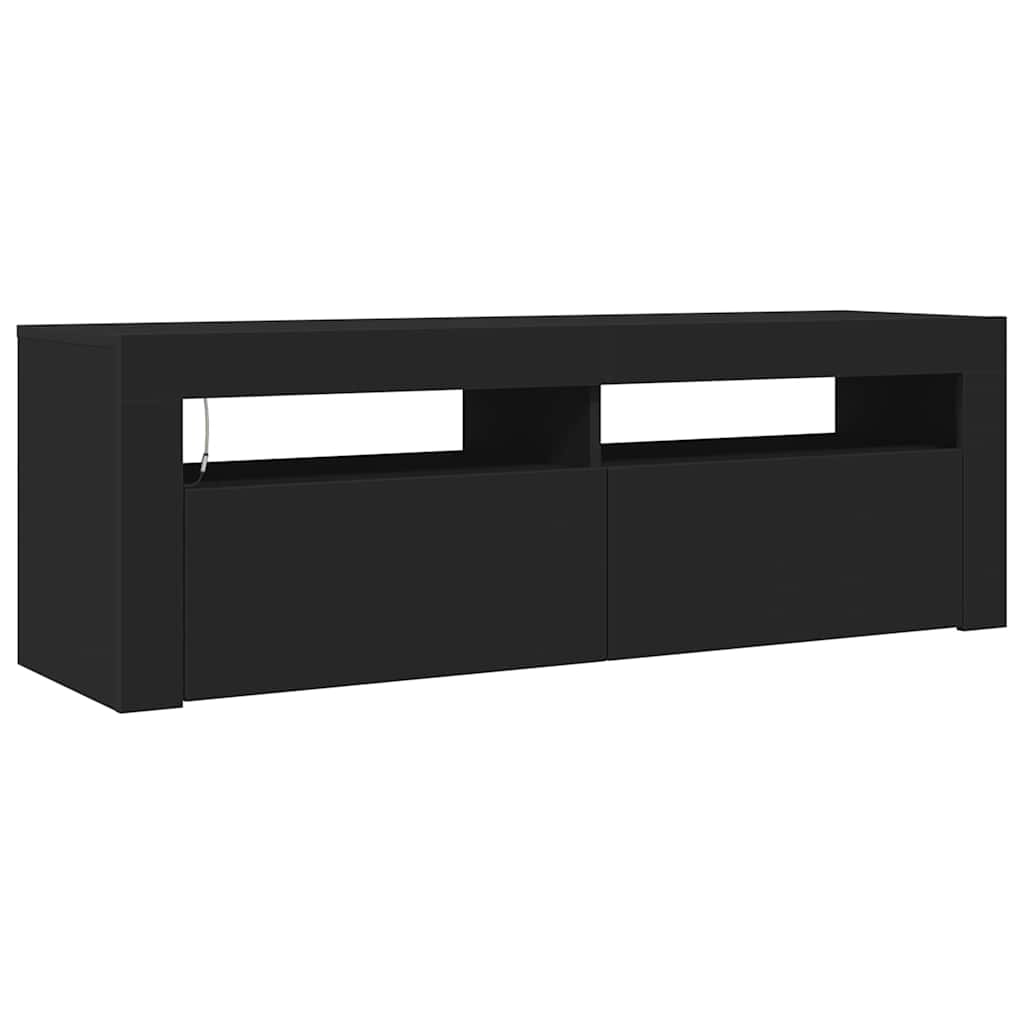 804311 vidaXL TV Cabinet with LED Lights Black 120x35x40 cm