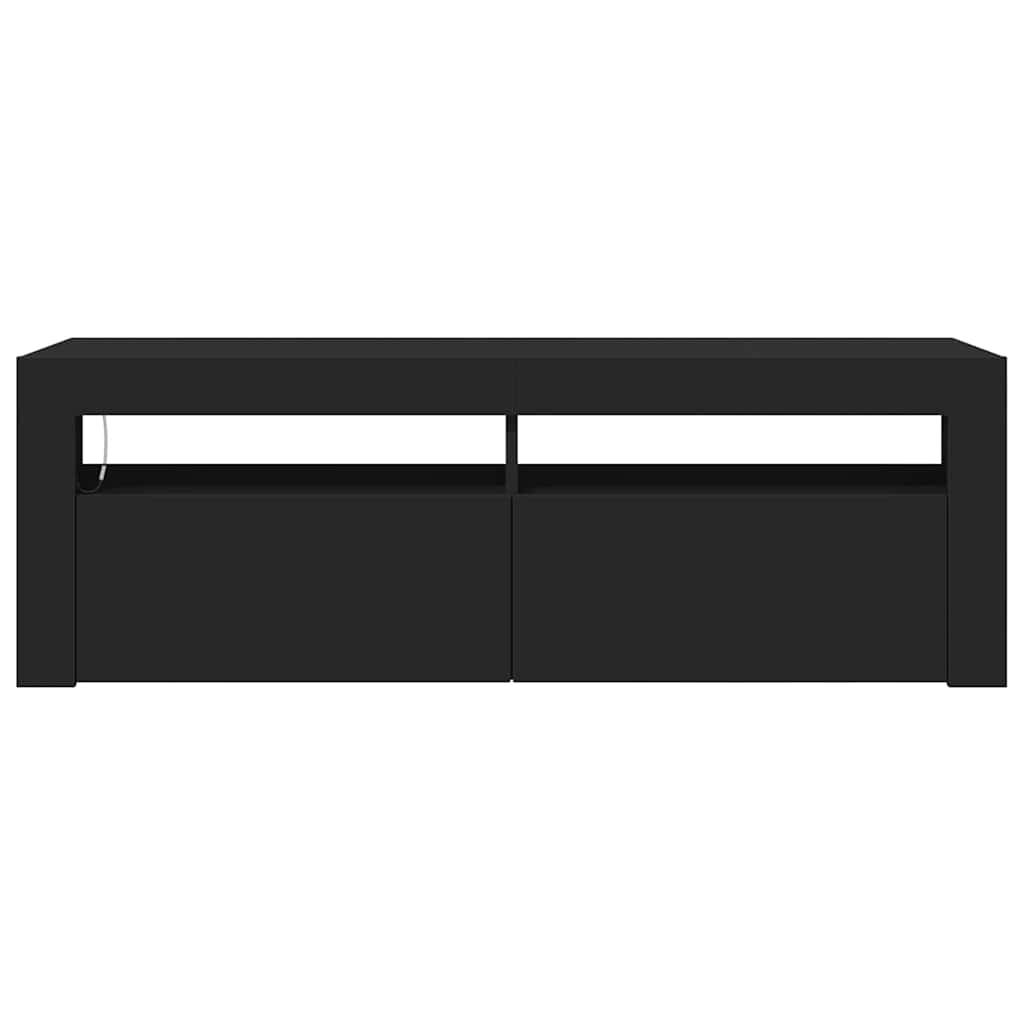 804311 vidaXL TV Cabinet with LED Lights Black 120x35x40 cm