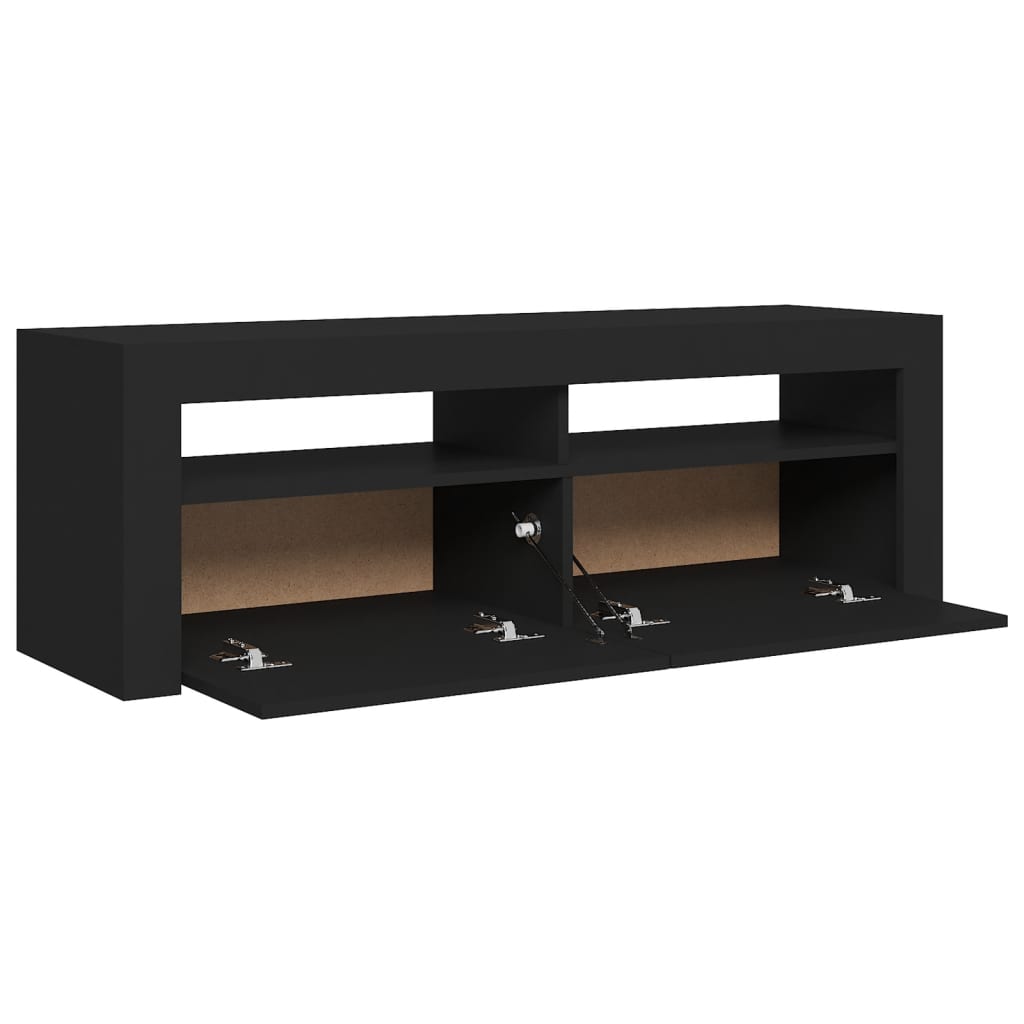 vidaXL TV Cabinet with LED Lights Black 120x35x40 cm