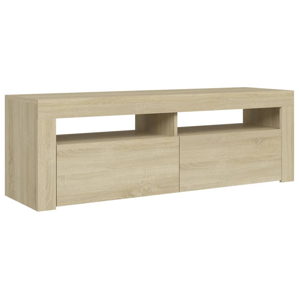 vidaXL TV Cabinet with LED Lights Sonoma Oak 120x35x40 cm