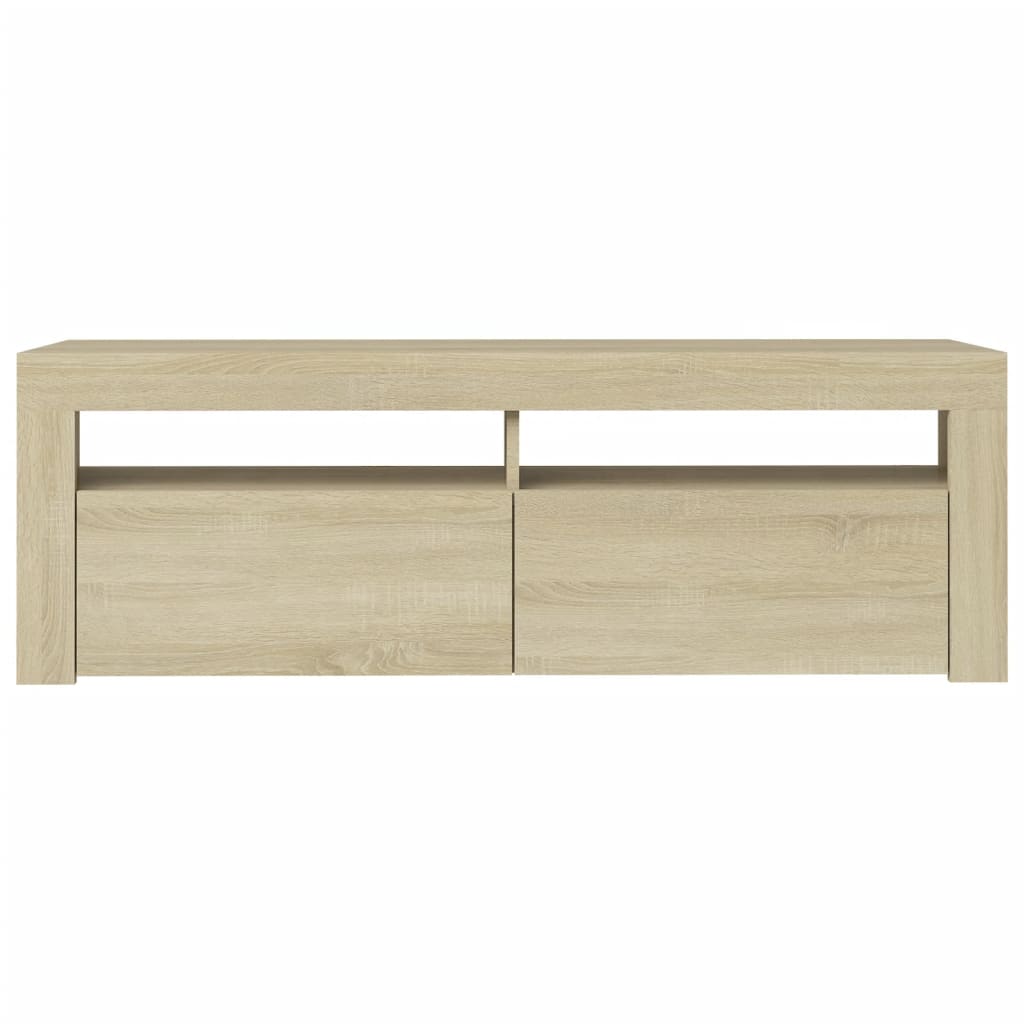 vidaXL TV Cabinet with LED Lights Sonoma Oak 120x35x40 cm