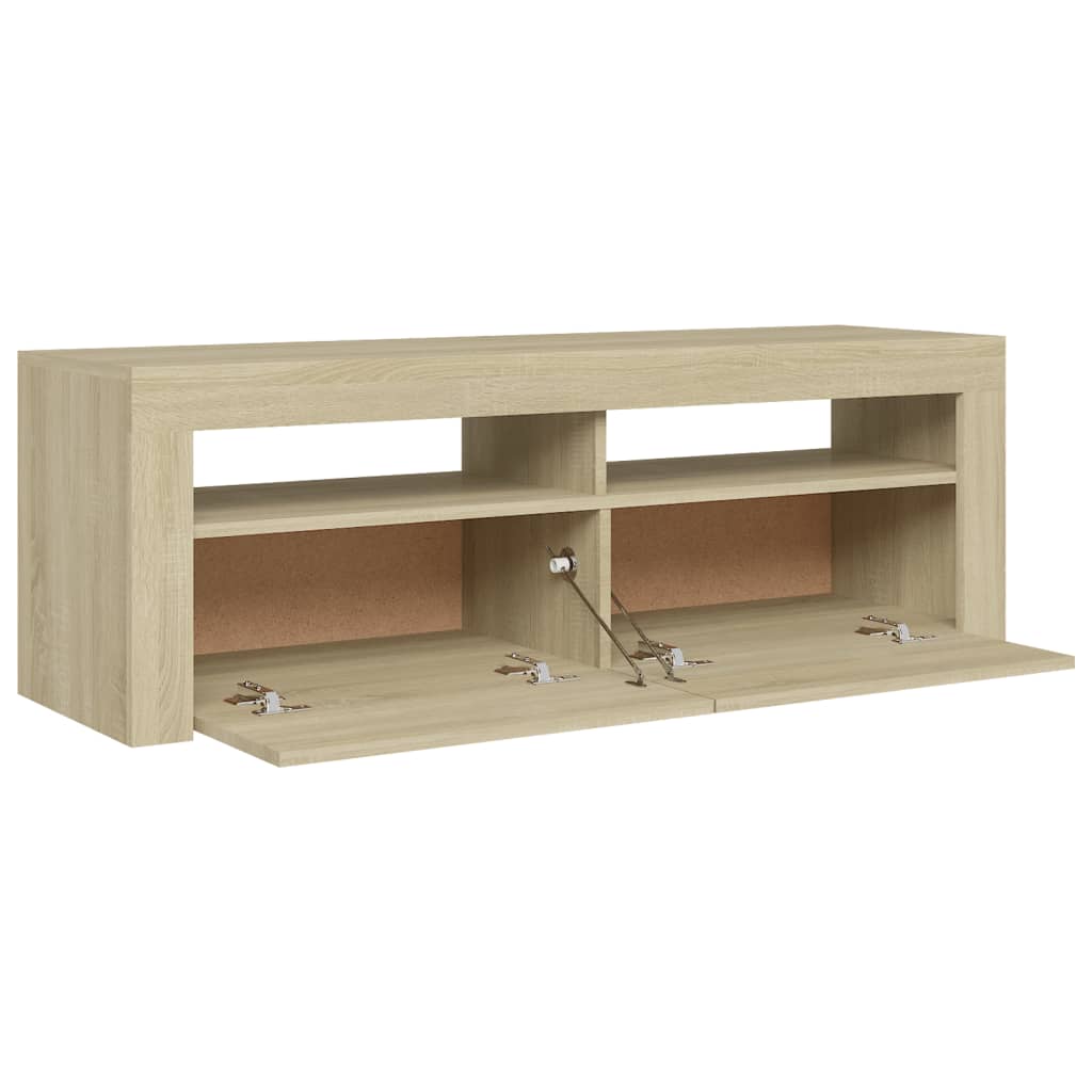 vidaXL TV Cabinet with LED Lights Sonoma Oak 120x35x40 cm