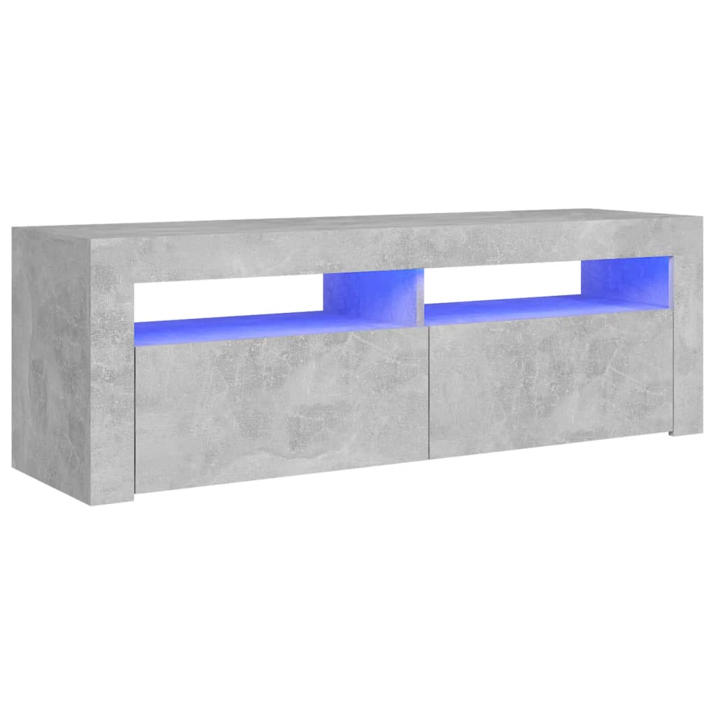 vidaXL TV Cabinet with LED Lights Concrete Grey 120x35x40 cm