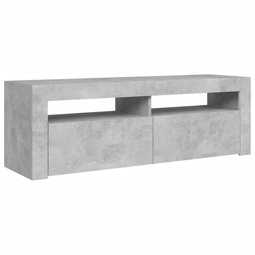 vidaXL TV Cabinet with LED Lights Concrete Grey 120x35x40 cm