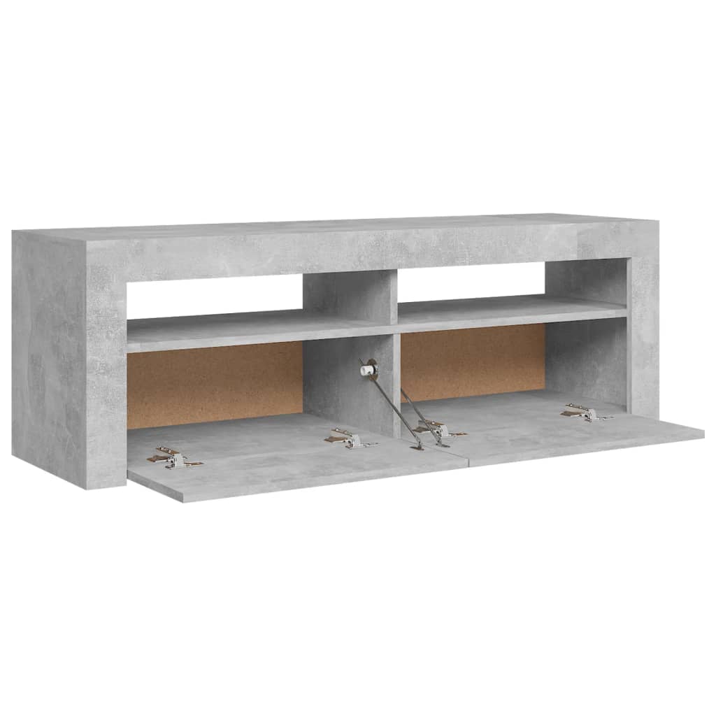 vidaXL TV Cabinet with LED Lights Concrete Grey 120x35x40 cm