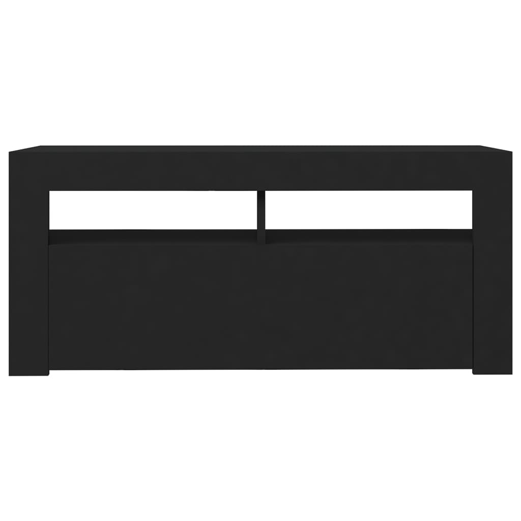 vidaXL TV Cabinet with LED Lights Black 90x35x40 cm