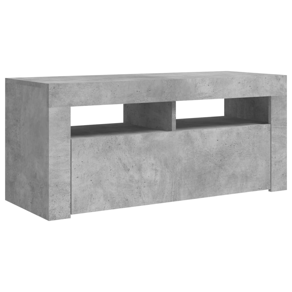 vidaXL TV Cabinet with LED Lights Concrete Grey 90x35x40 cm